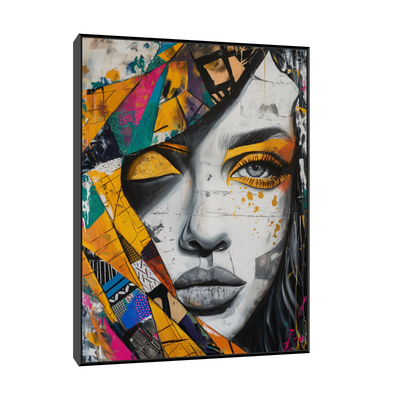 Umetnička slika ​Žena sa šarenom maramom na platnu - NS Canvas Shop