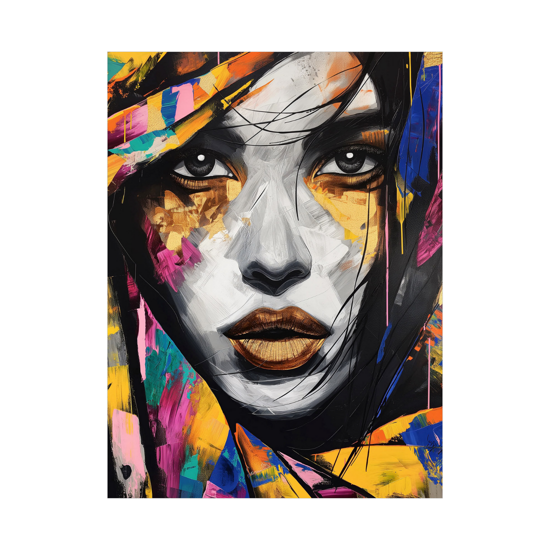 Umetnička slika ​Žena sa šarenom maramom I na platnu - NS Canvas Shop