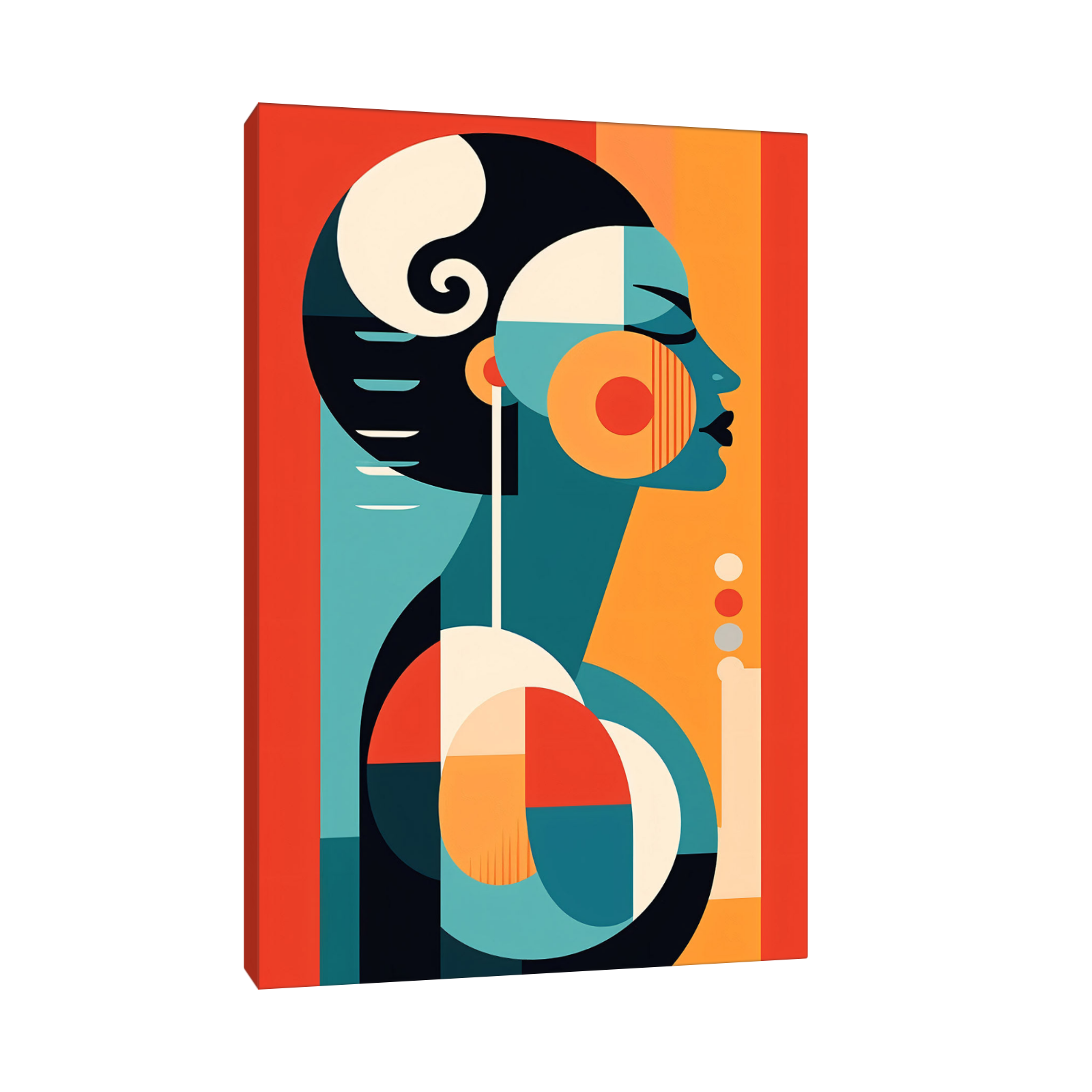 Ženski Profil – Moderna apstraktna art deco slika