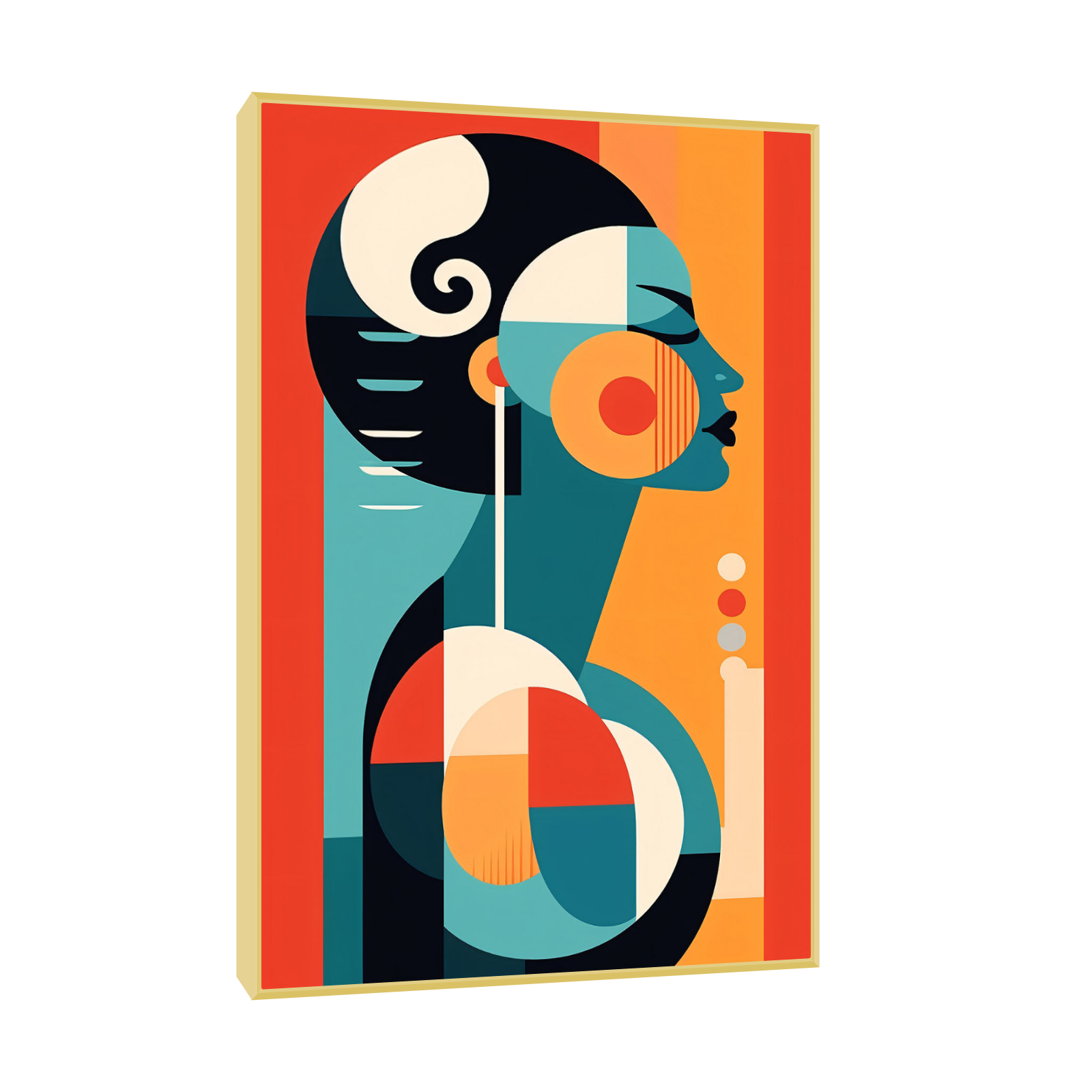 Ženski Profil – Moderna apstraktna art deco slika