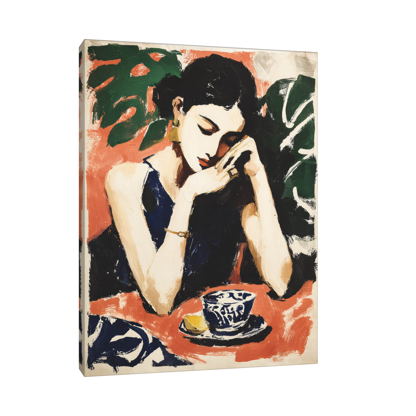 Ženski portret sa šoljicom kafe