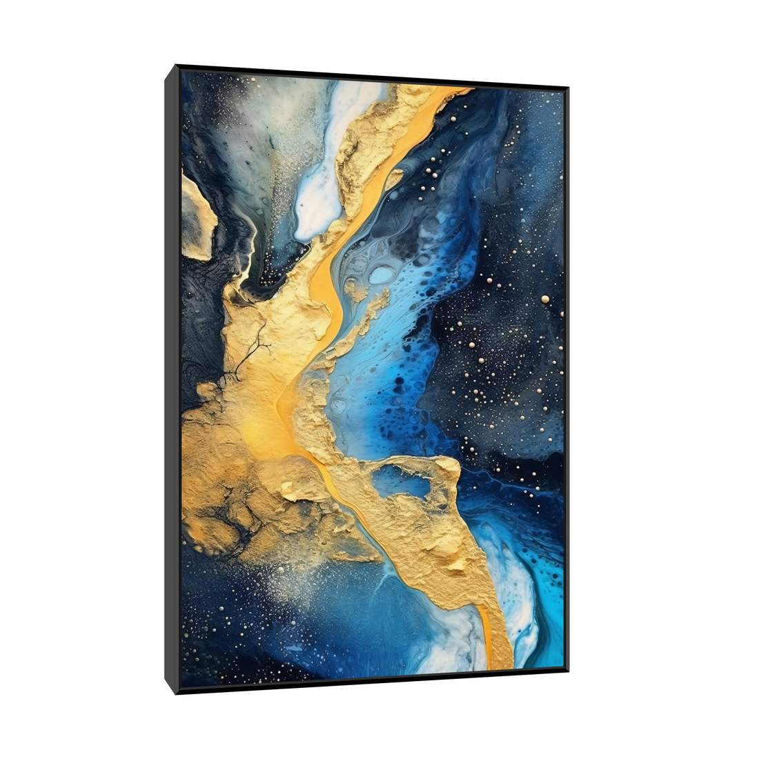 Zlatna dubina – Apstraktna plavo-zlatna umetnost