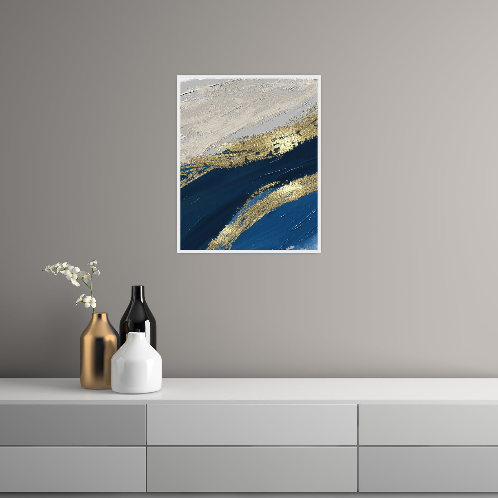 Umetnička slika ​Zlatna linija I na platnu - NS Canvas Shop