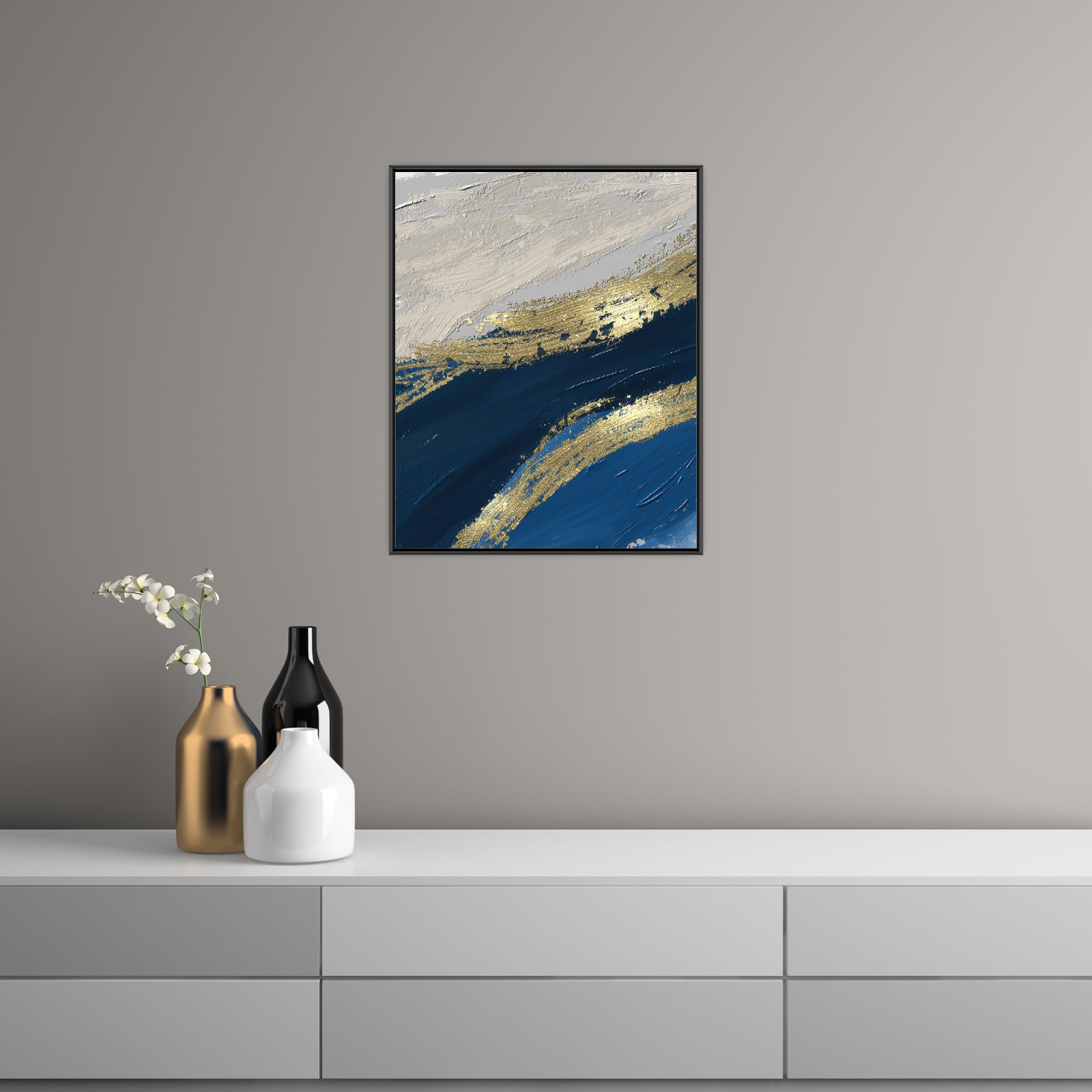 Umetnička slika ​Zlatna linija I na platnu - NS Canvas Shop