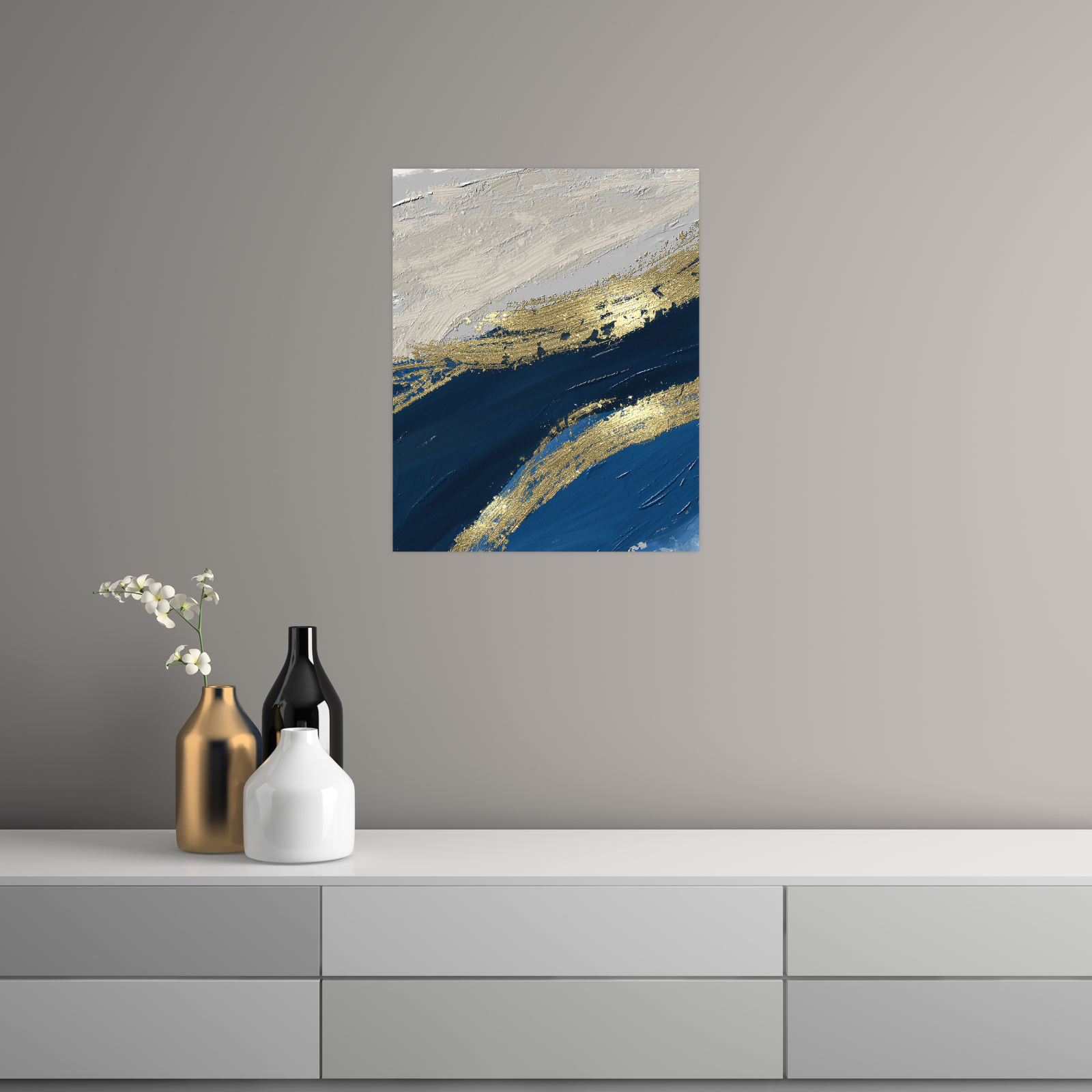 Umetnička slika ​Zlatna linija I na platnu - NS Canvas Shop