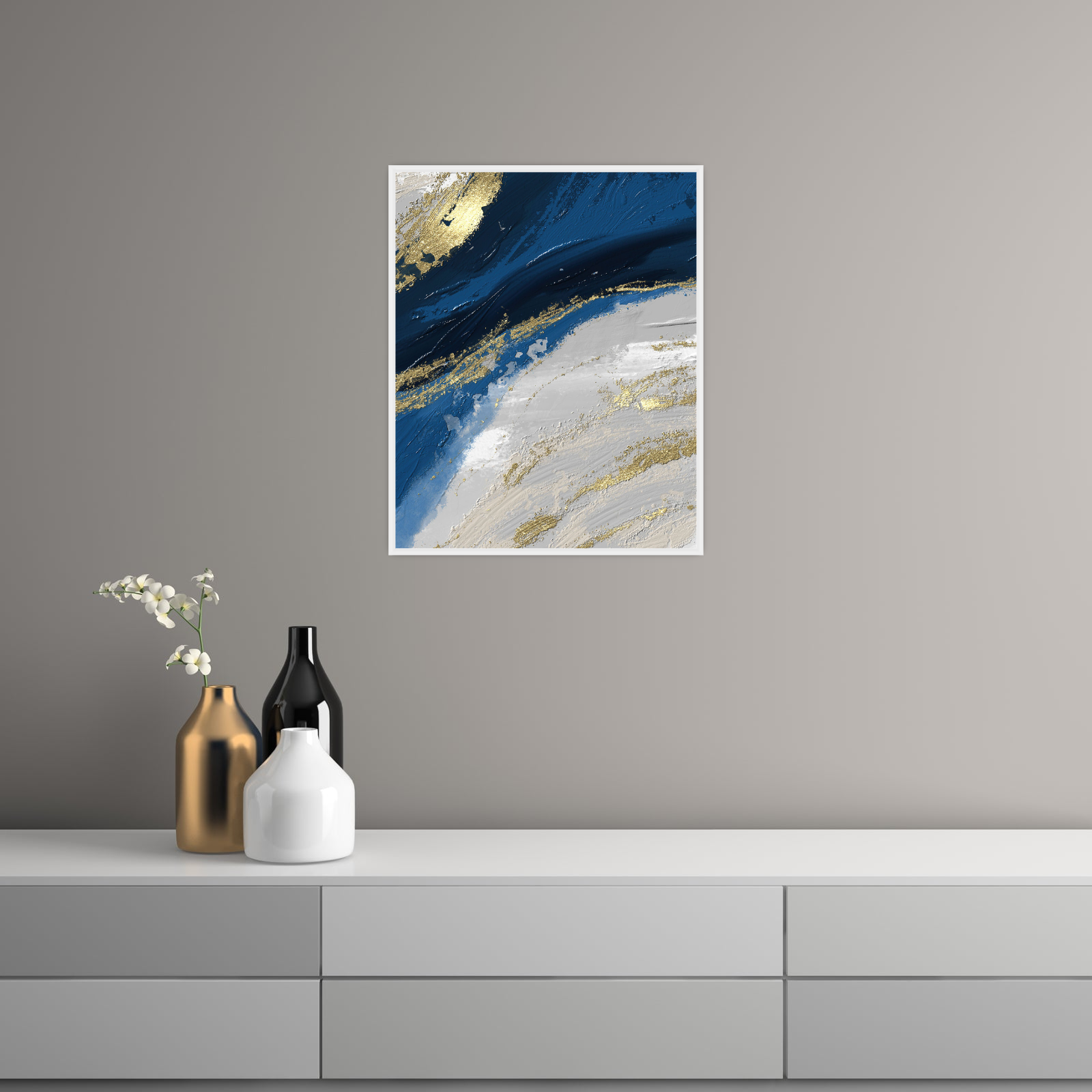 Umetnička slika ​Zlatna linija II na platnu - NS Canvas Shop