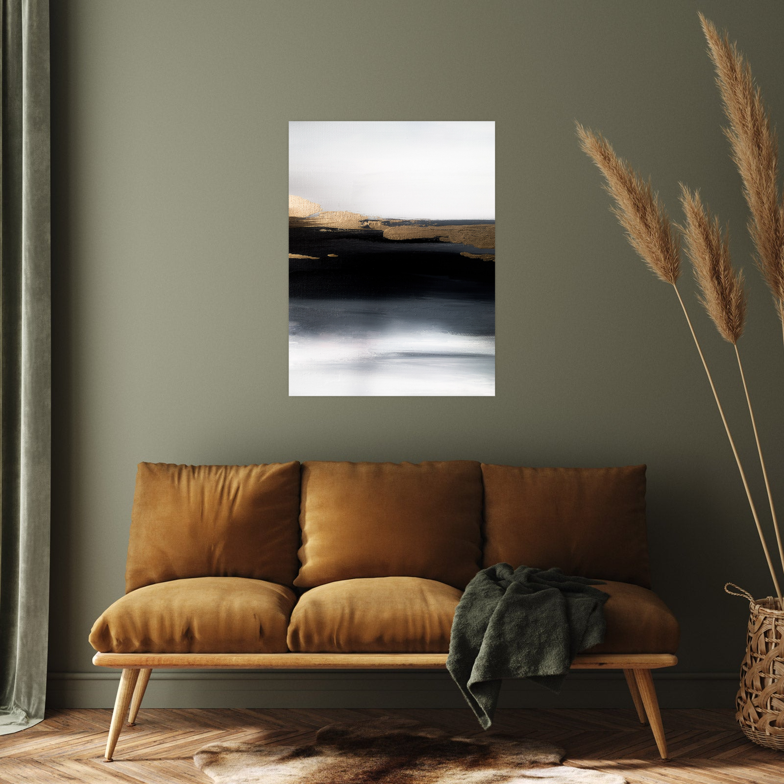 Umetnička slika ​Zlatna planina na platnu - NS Canvas Shop