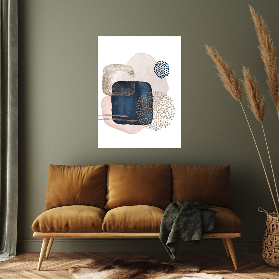 Umetnička slika ​Zlatna prašina II na platnu - NS Canvas Shop