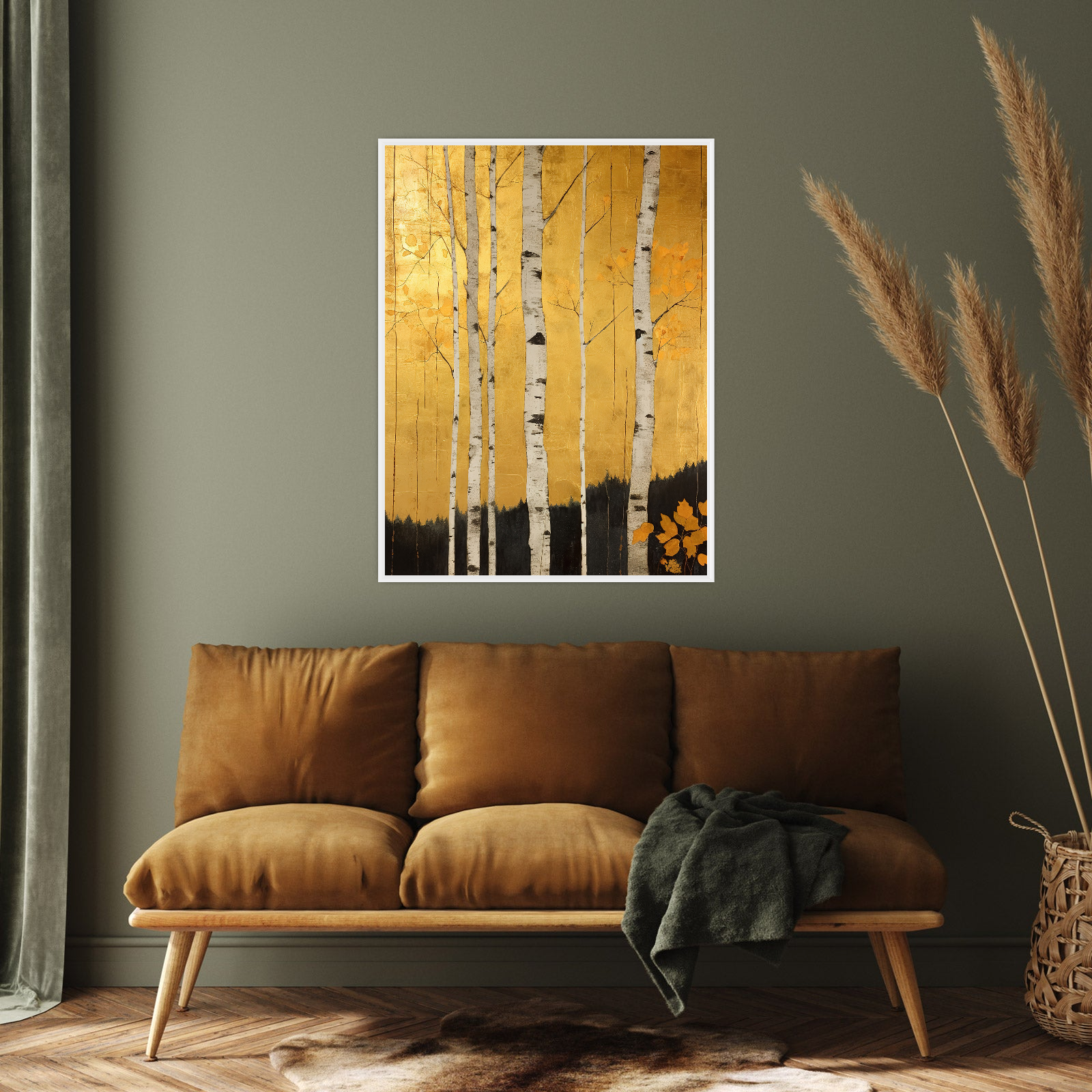 Umetnička slika ​Zlatna šuma na platnu - NS Canvas Shop