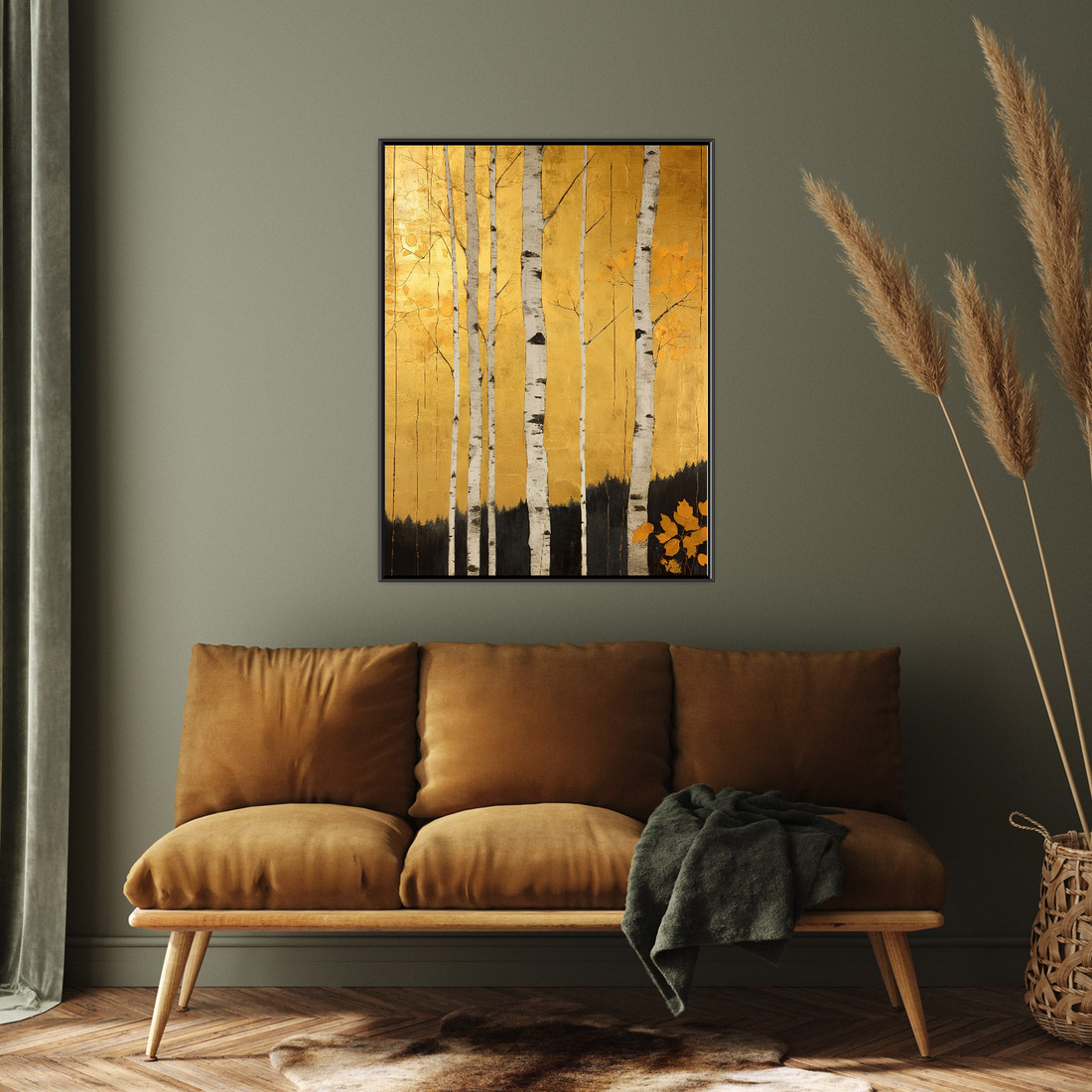 Umetnička slika ​Zlatna šuma na platnu - NS Canvas Shop