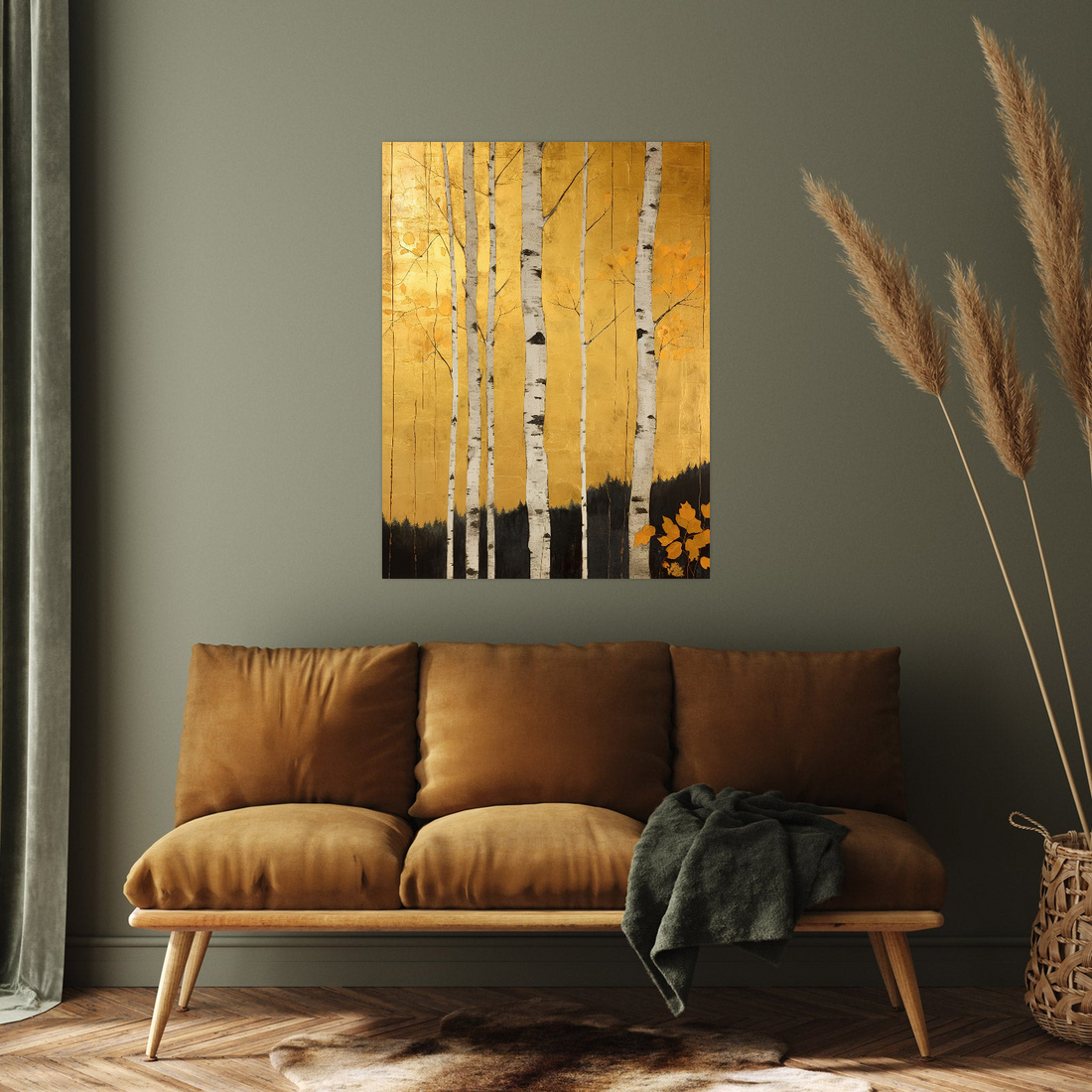 Umetnička slika ​Zlatna šuma na platnu - NS Canvas Shop