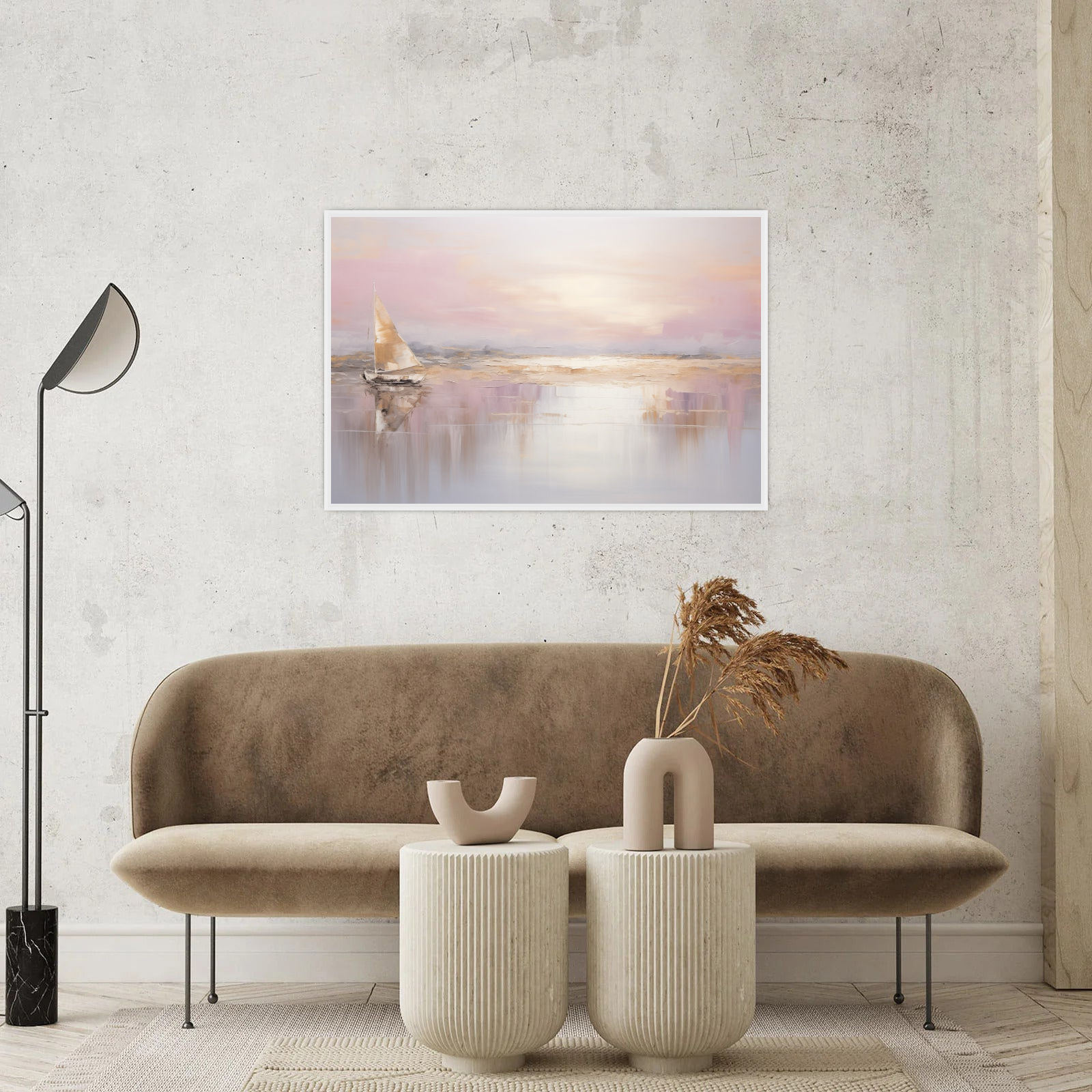 Umetnička slika ​Zlatni brod na platnu - NS Canvas Shop