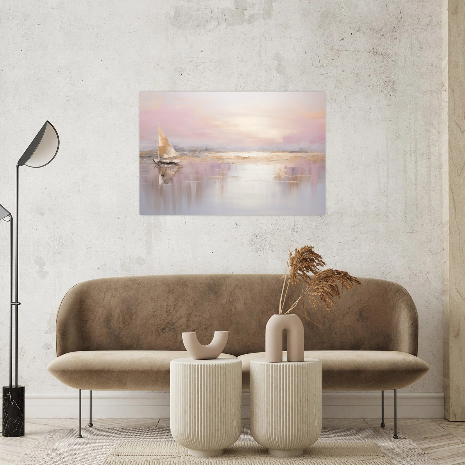 Umetnička slika ​Zlatni brod na platnu - NS Canvas Shop