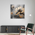 Umetnička slika ​Zlatni cvetovi II na platnu - NS Canvas Shop