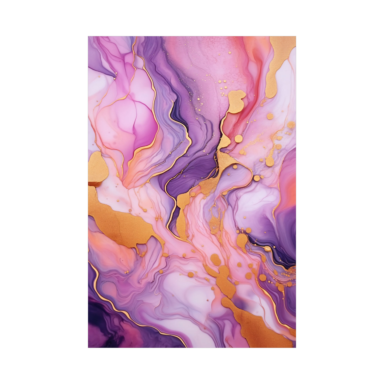 Zlatni fluid – Apstraktna umetnost u roze i ljubičastim tonovima
