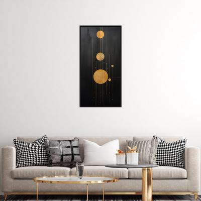 Umetnička slika ​Zlatni krugovi na platnu - NS Canvas Shop