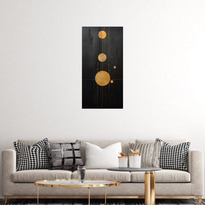 Umetnička slika ​Zlatni krugovi na platnu - NS Canvas Shop