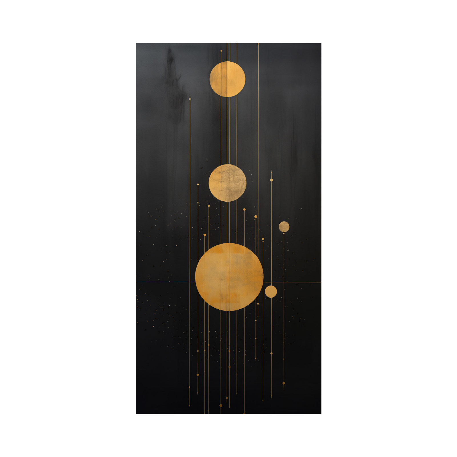 Umetnička slika ​Zlatni krugovi na platnu - NS Canvas Shop