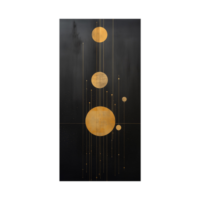 Umetnička slika ​Zlatni krugovi na platnu - NS Canvas Shop