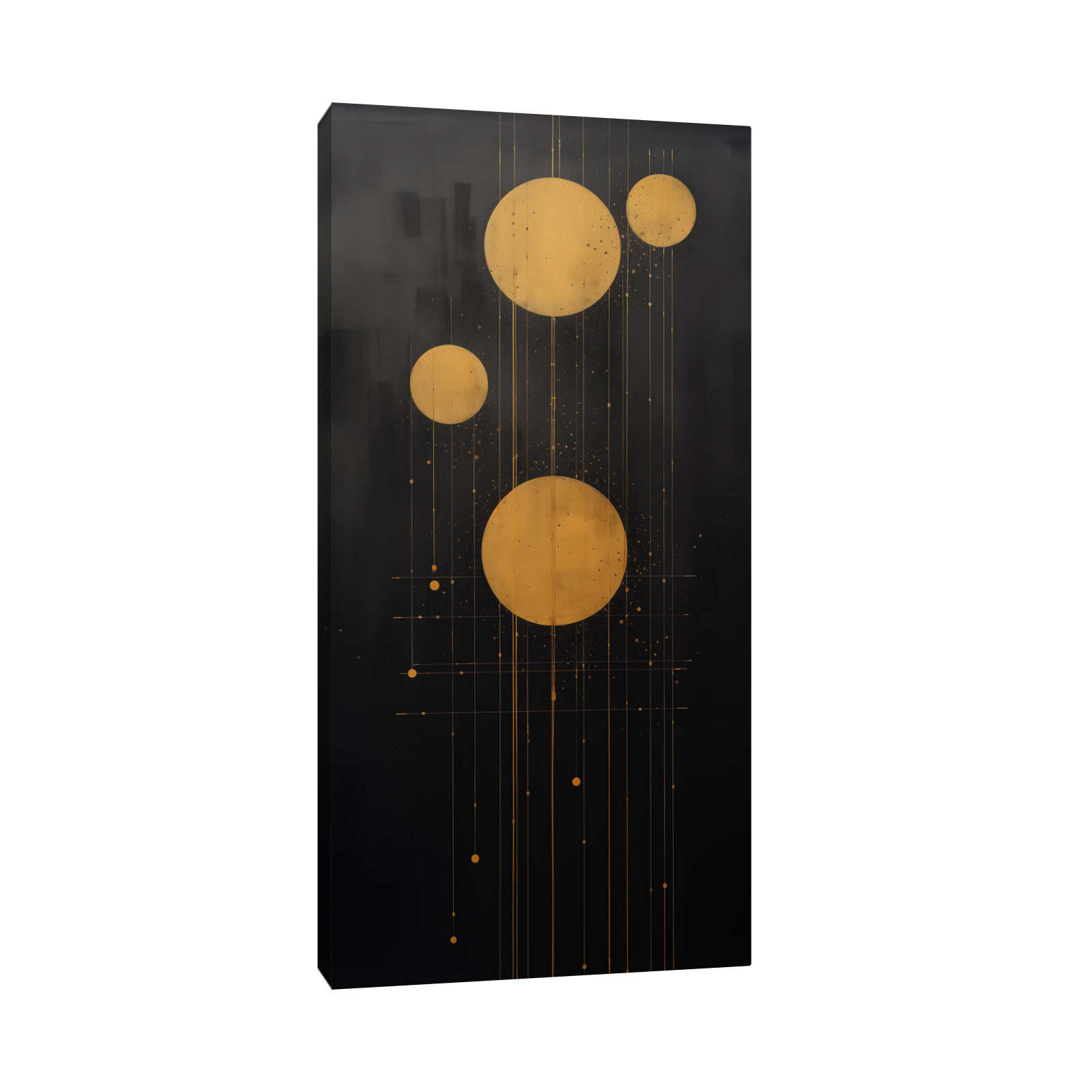 Umetnička slika ​Zlatni krugovi III na platnu - NS Canvas Shop