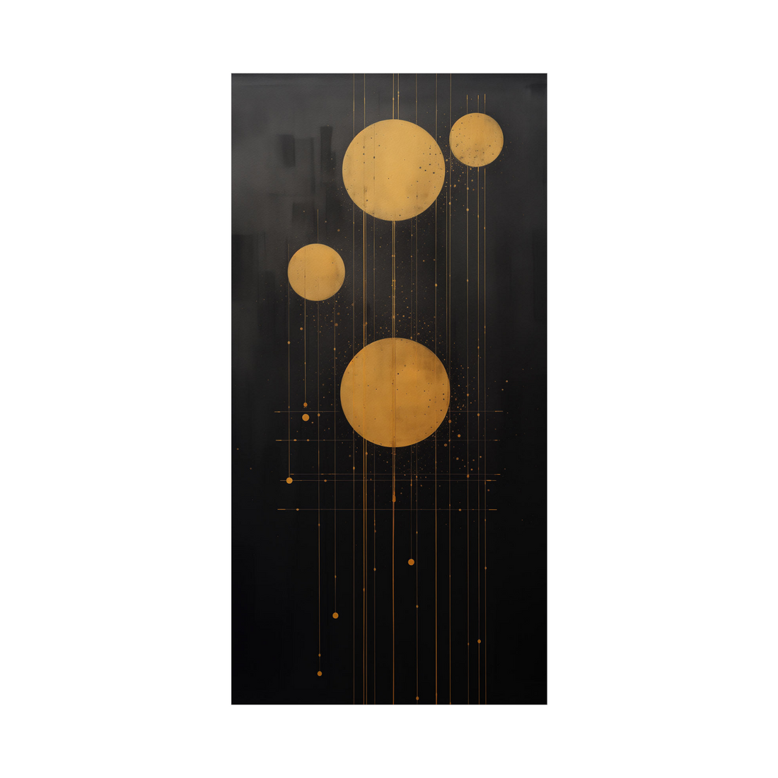 Umetnička slika ​Zlatni krugovi III na platnu - NS Canvas Shop