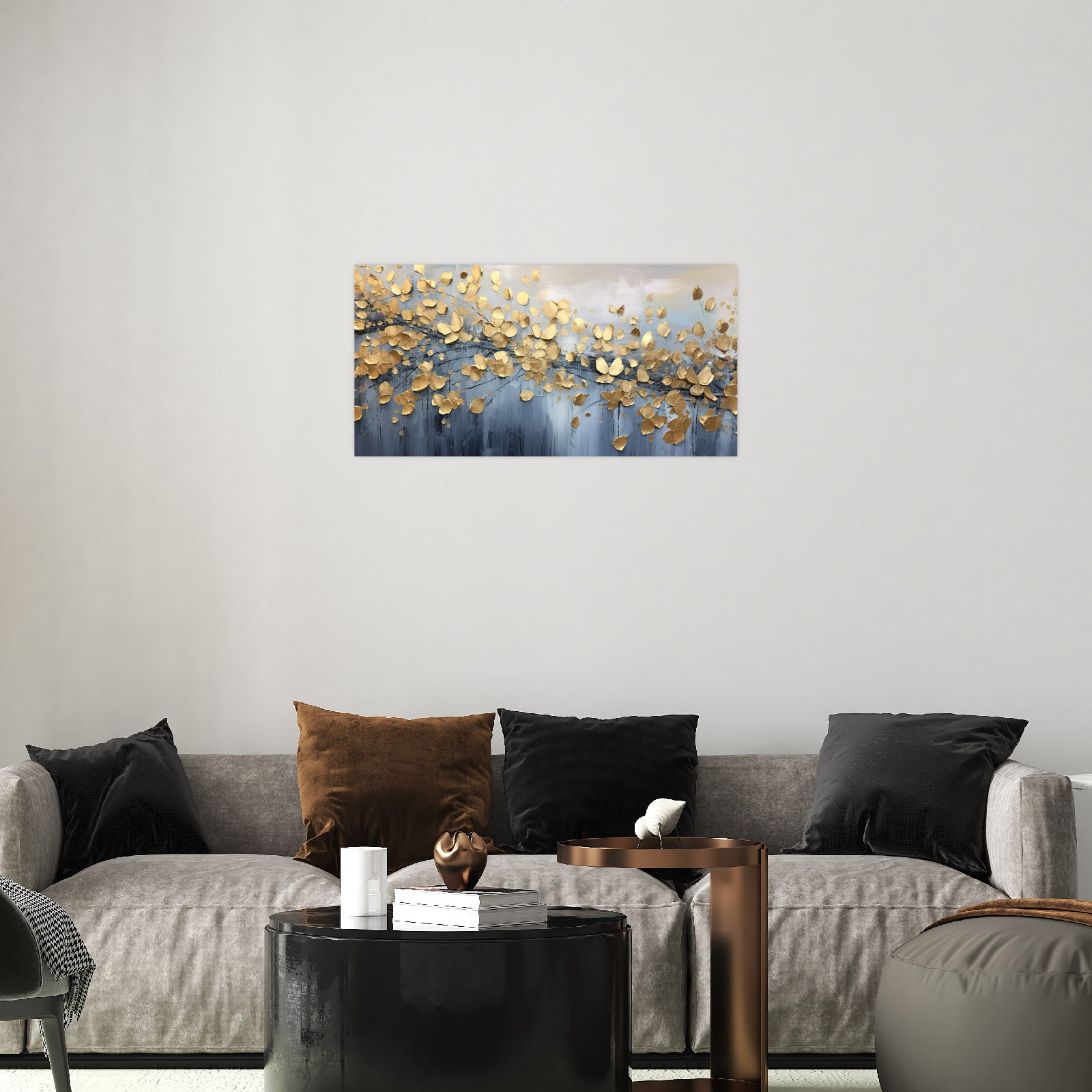 Umetnička slika ​Zlatni listovi na platnu - NS Canvas Shop