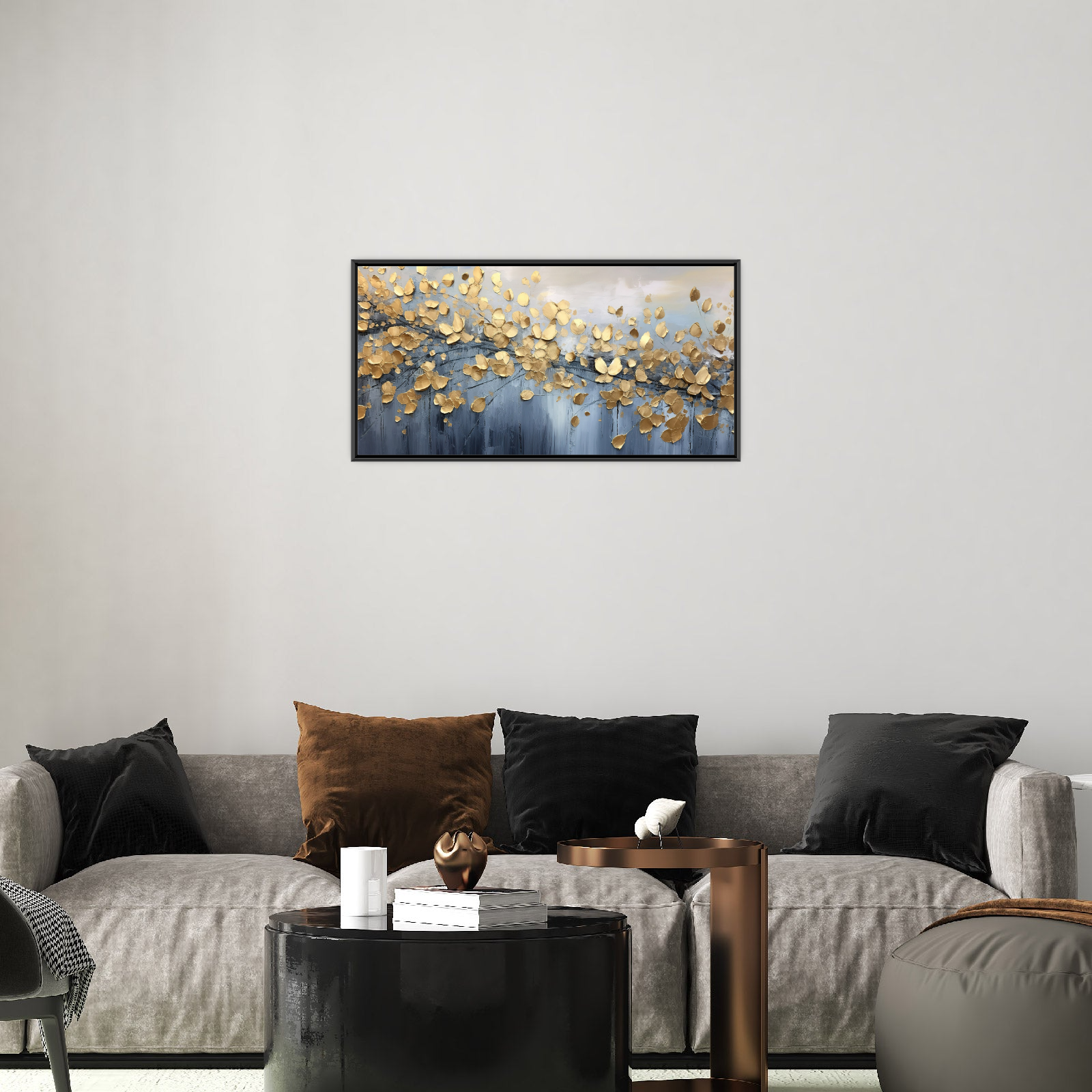 Umetnička slika ​Zlatni listovi na platnu - NS Canvas Shop