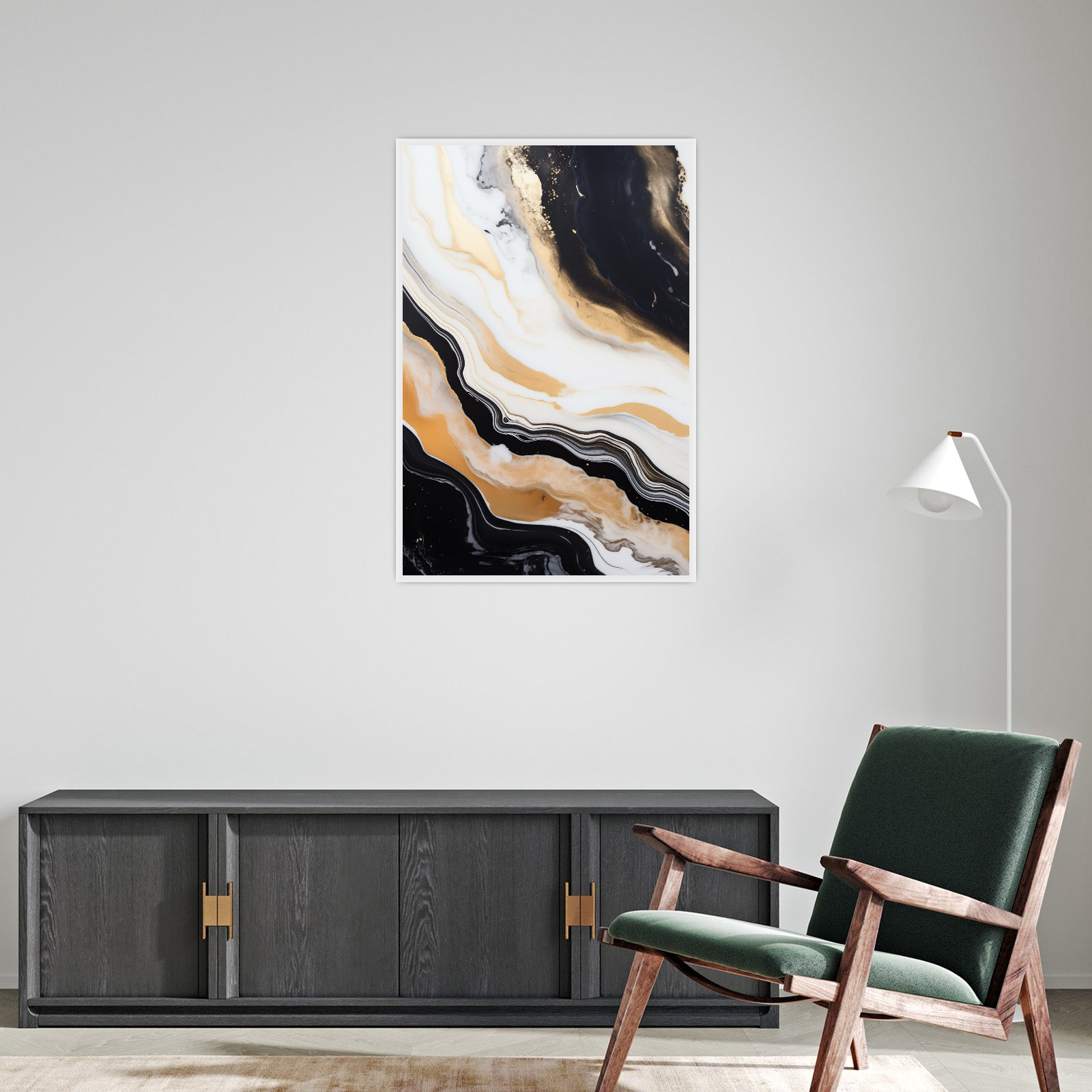 Umetnička slika ​Zlatni talasi 2 na platnu - NS Canvas Shop