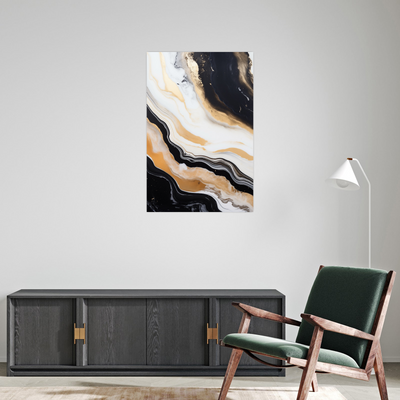 Umetnička slika ​Zlatni talasi 2 na platnu - NS Canvas Shop