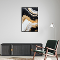 Umetnička slika ​Zlatni talasi 3 na platnu - NS Canvas Shop