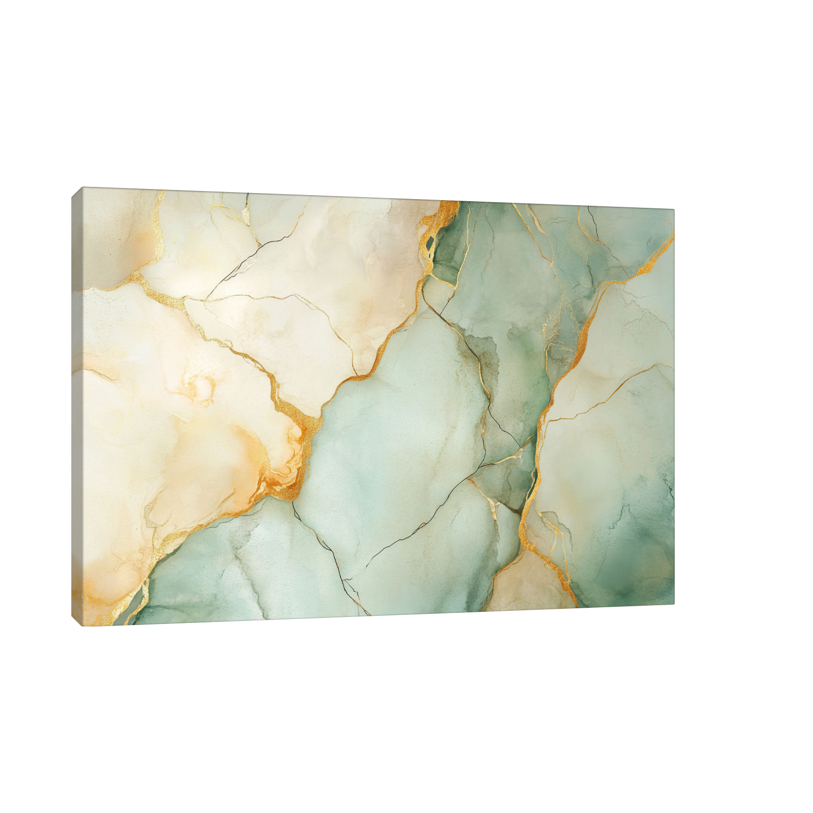 Zlatno-zelena apstraktna kompozicija