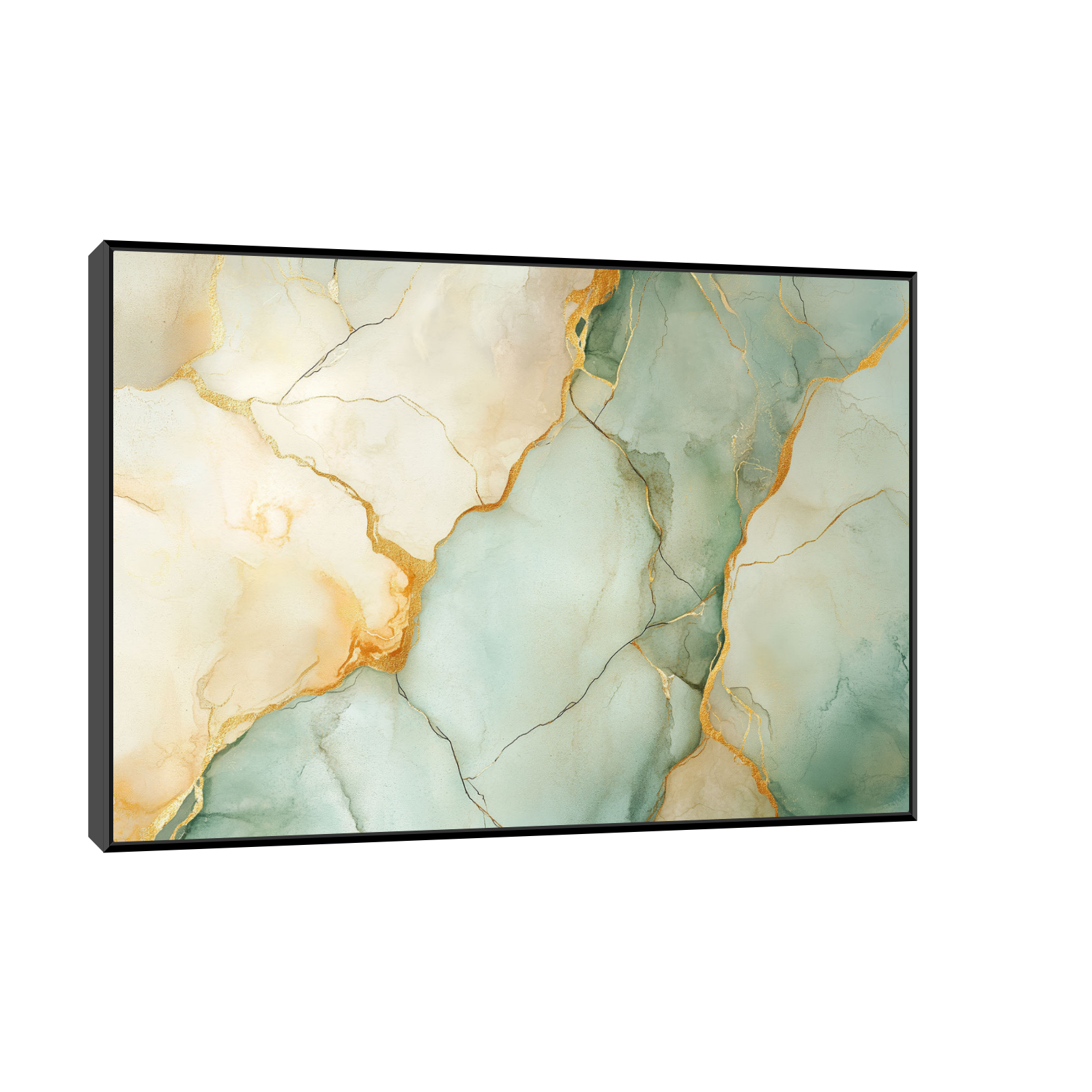 Zlatno-zelena apstraktna kompozicija