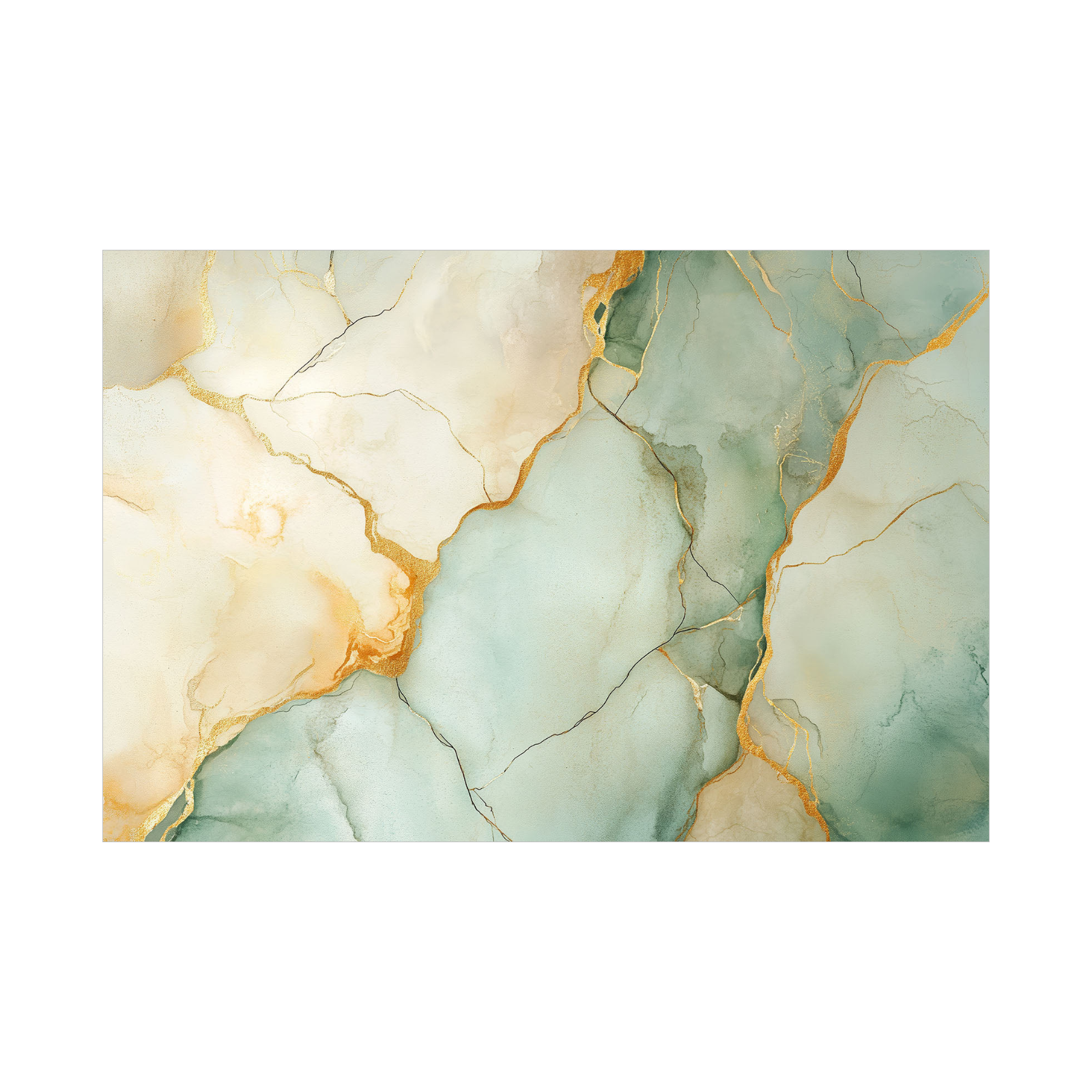 Zlatno-zelena apstraktna kompozicija