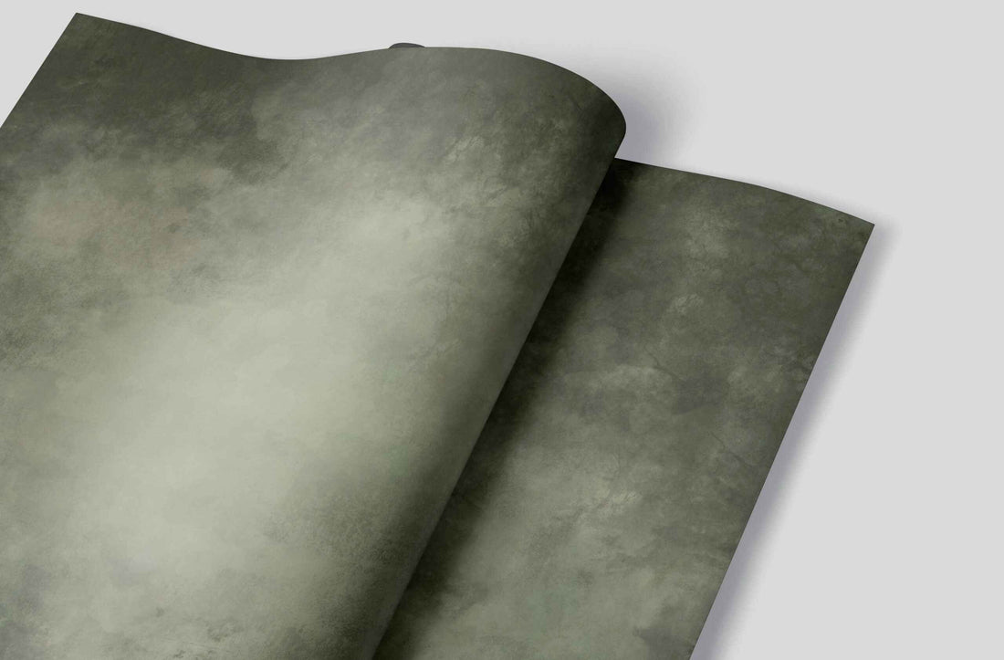 Dark olive green portrait backdrop