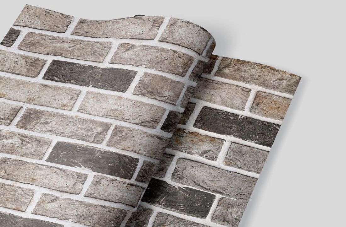 Umetnička slika ​Grey and brown brick wall na platnu - NS Canvas Shop